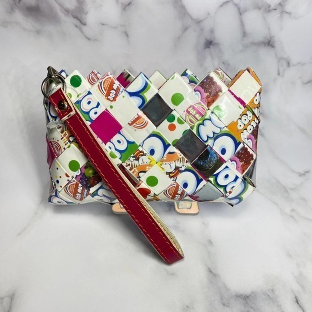Rare Vintage Candy Wrapper Handmade Clutch / Wristlet